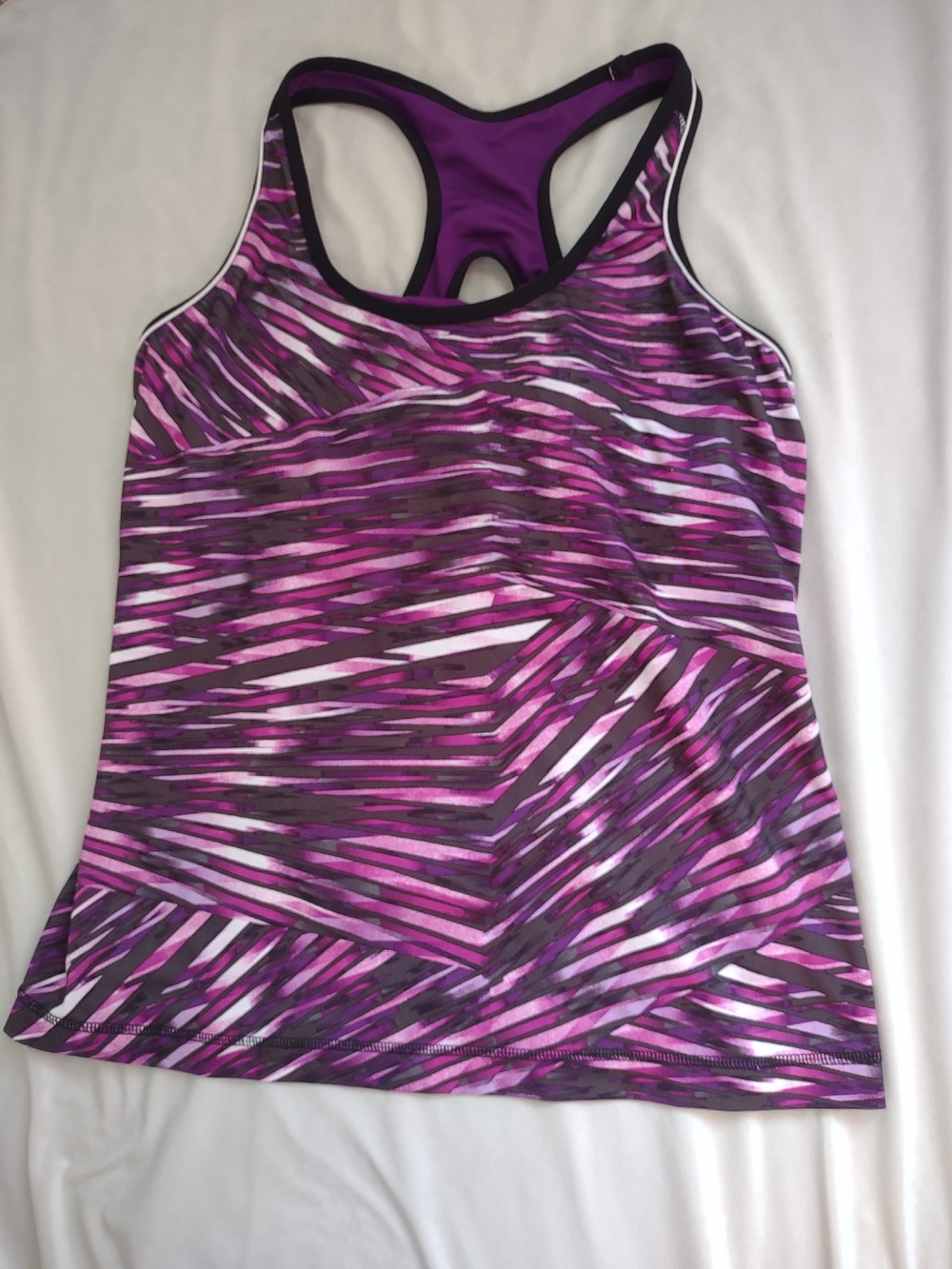 Women's Purple Striped Racerback Sport Tank